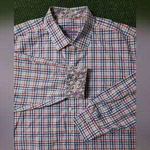 Robert Graham Blue and Red Plaid Shirt
